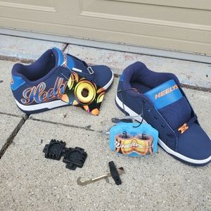 NEW HEELYS Split Roller Shoe Navy Royal Orange- Nubuck